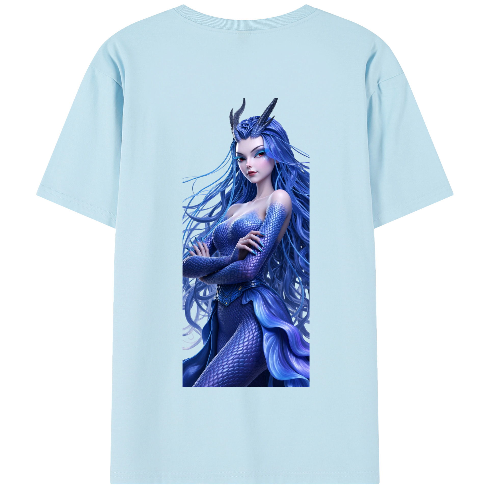 （画像用） Ne Zha 2 ナタ 魔童の大暴れ 綿100％半袖Tシャツ（背面プリント）